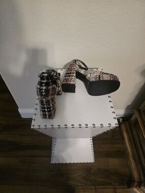 Gianni Bini Multicolor Tweed Platform Sandals